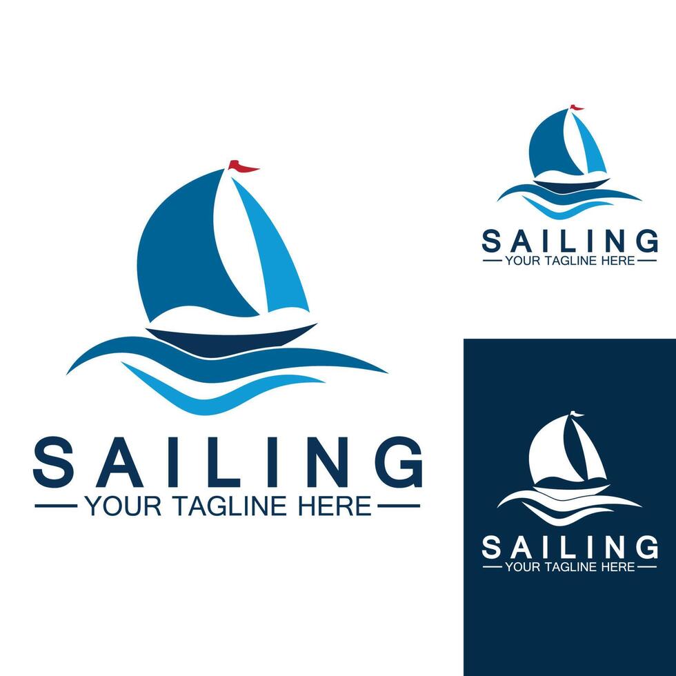 Sailing boat logo Template vector