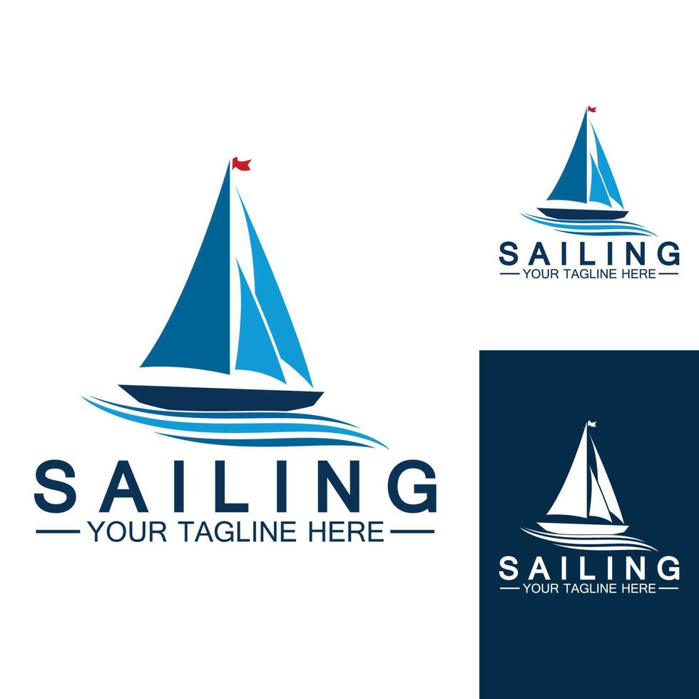 Sailing boat logo Template vector