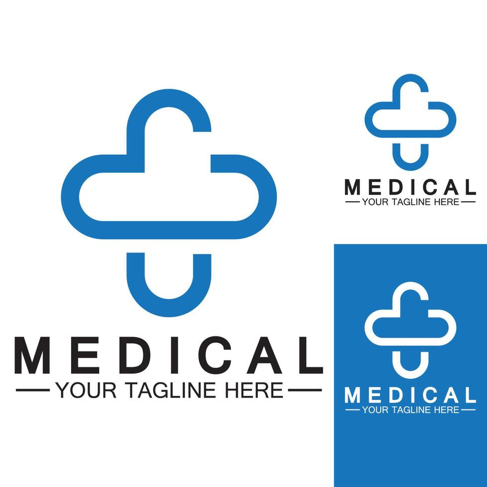 Medical Cross and Health Pharmacy Logo Vector Template