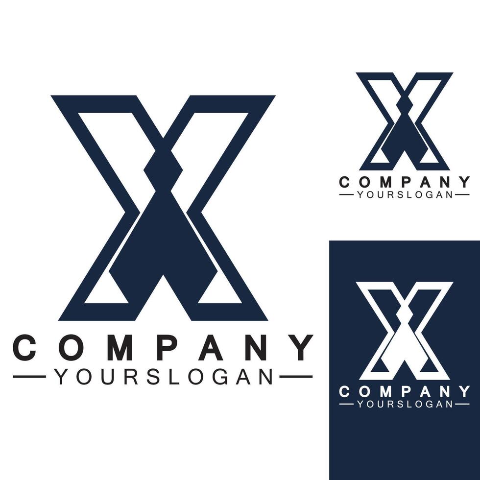 X Letter Logo Template vector design