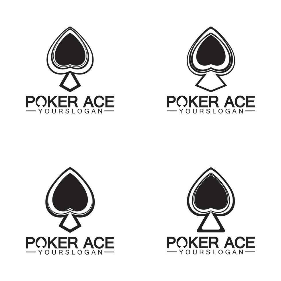 Poker Ace spade Logo Design for Casino Business, Gamble, Card Game, Speculate, etc-vector vector