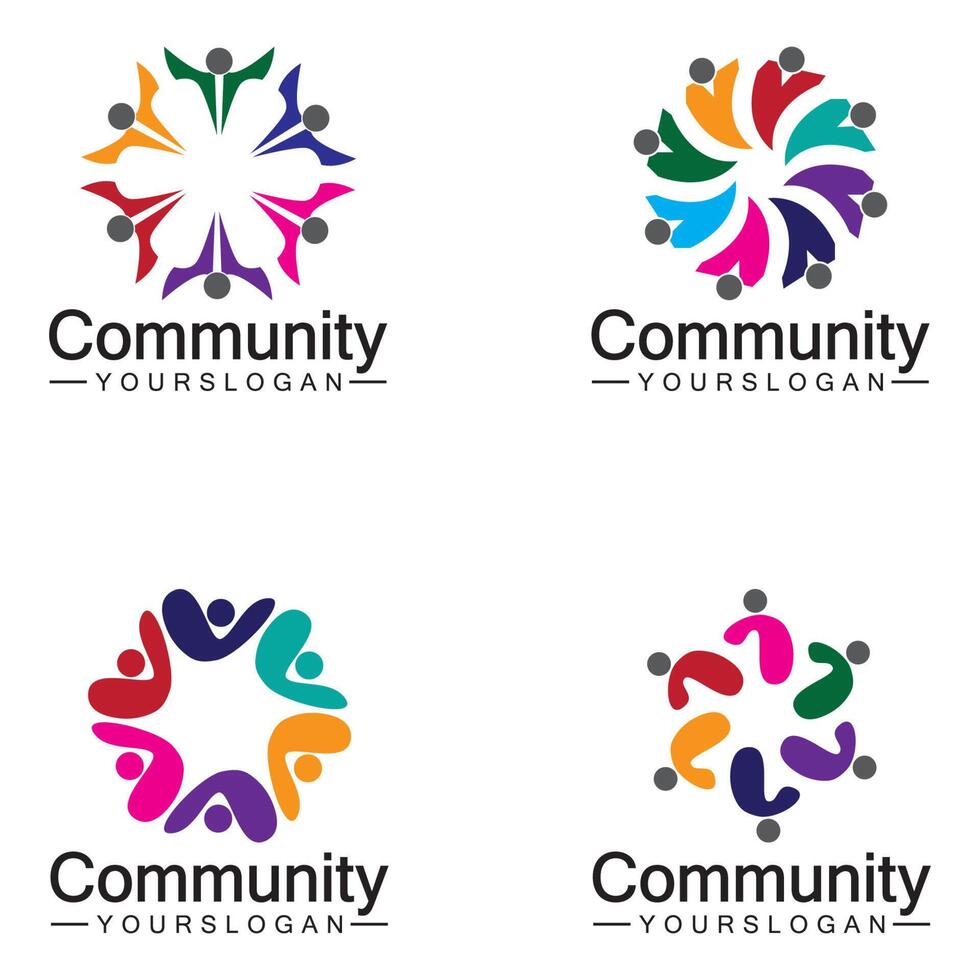 Community Logo Design Template for Teams or Groups.network and social icon design vector