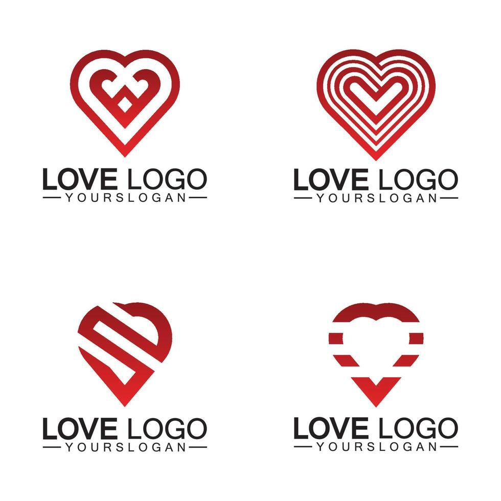 diseño de logotipo de amor, vector de diseño de logotipo de forma de corazón