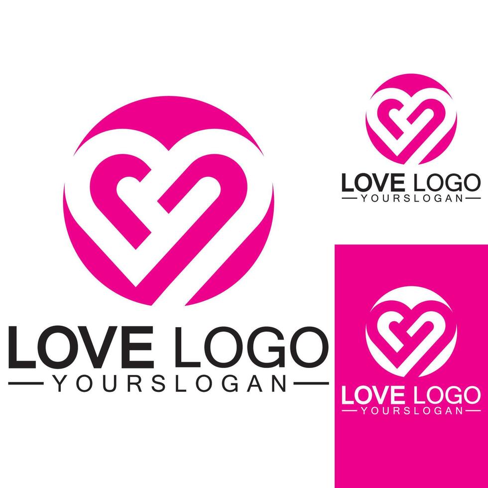 Love logo design,Heart shape logo design Vector