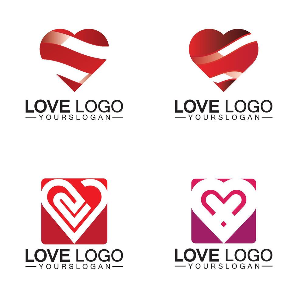 diseño de logotipo de amor, vector de diseño de logotipo de forma de corazón