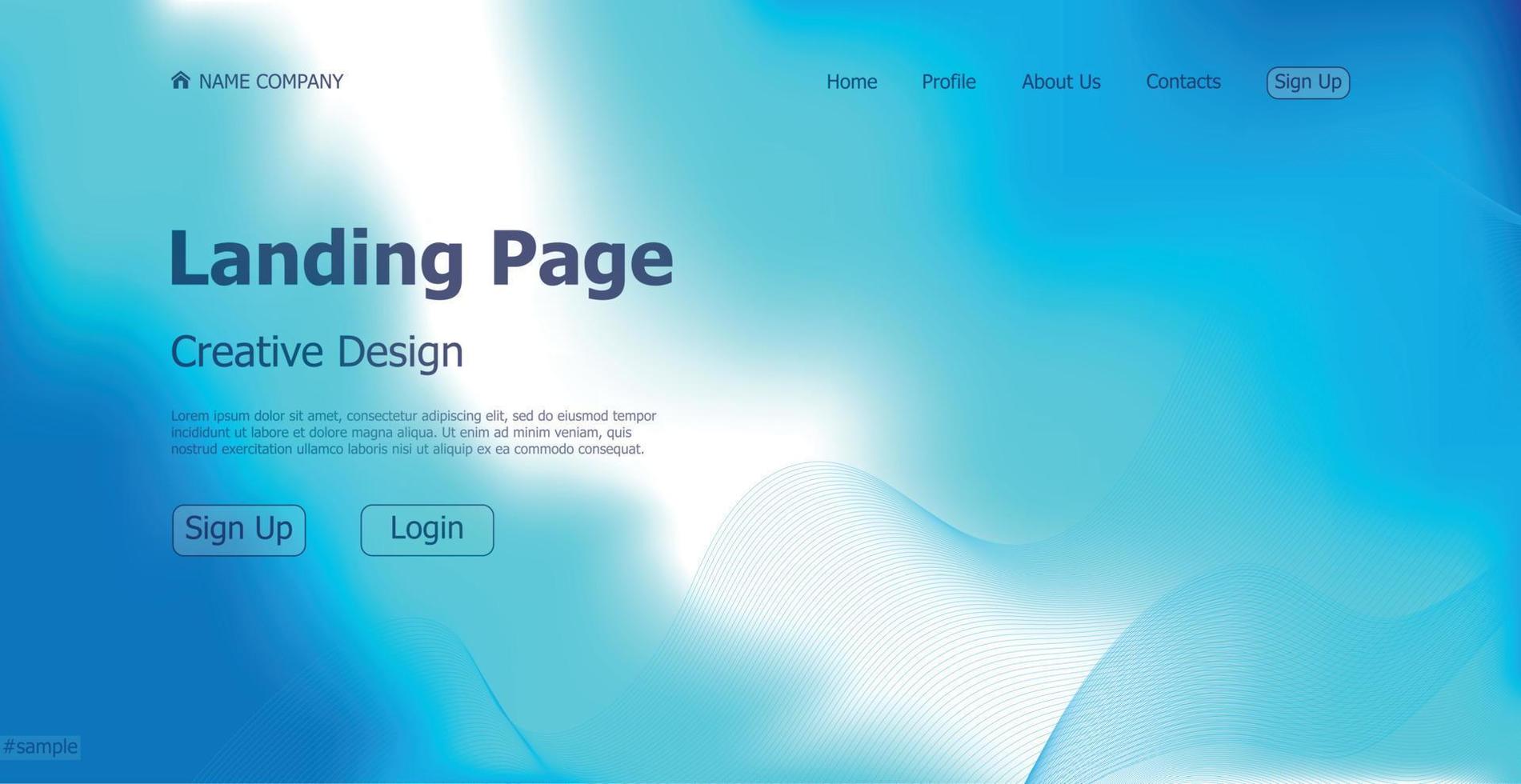 Gradient light web template landing page digital website landing page design concept - Vector