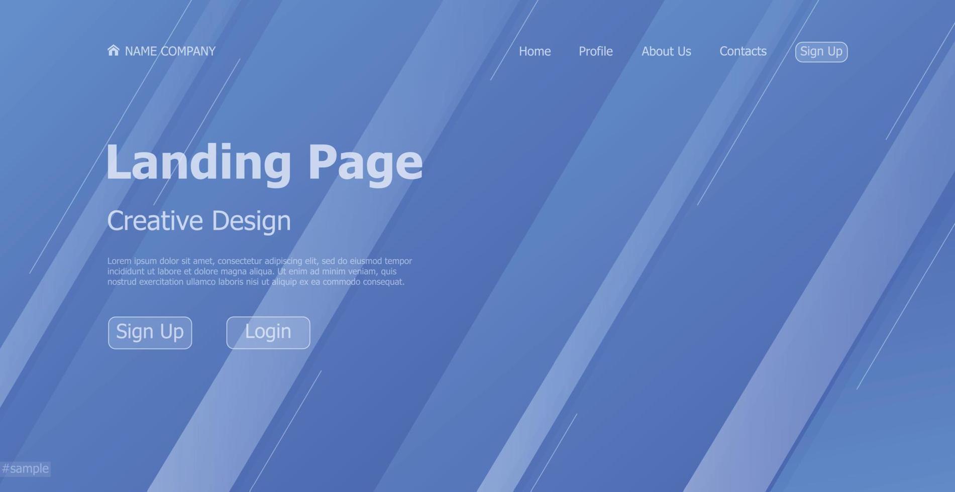 Home page landing blue web landing page template digital website landing page design concept - Vector