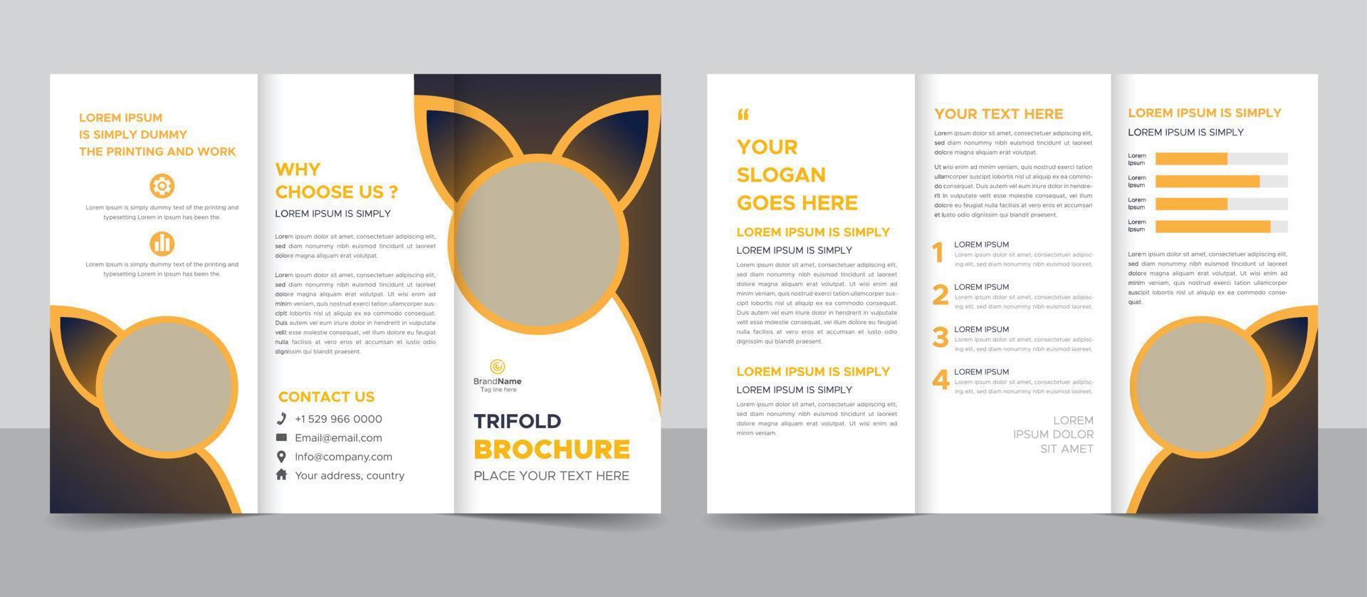 Corporate Modern And Professional Trifold Brochure Template. vector