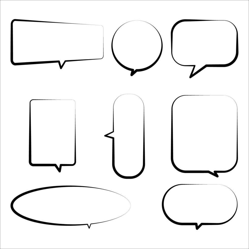 Set  speech bubbles on a white background, vector speaking or talk bubble