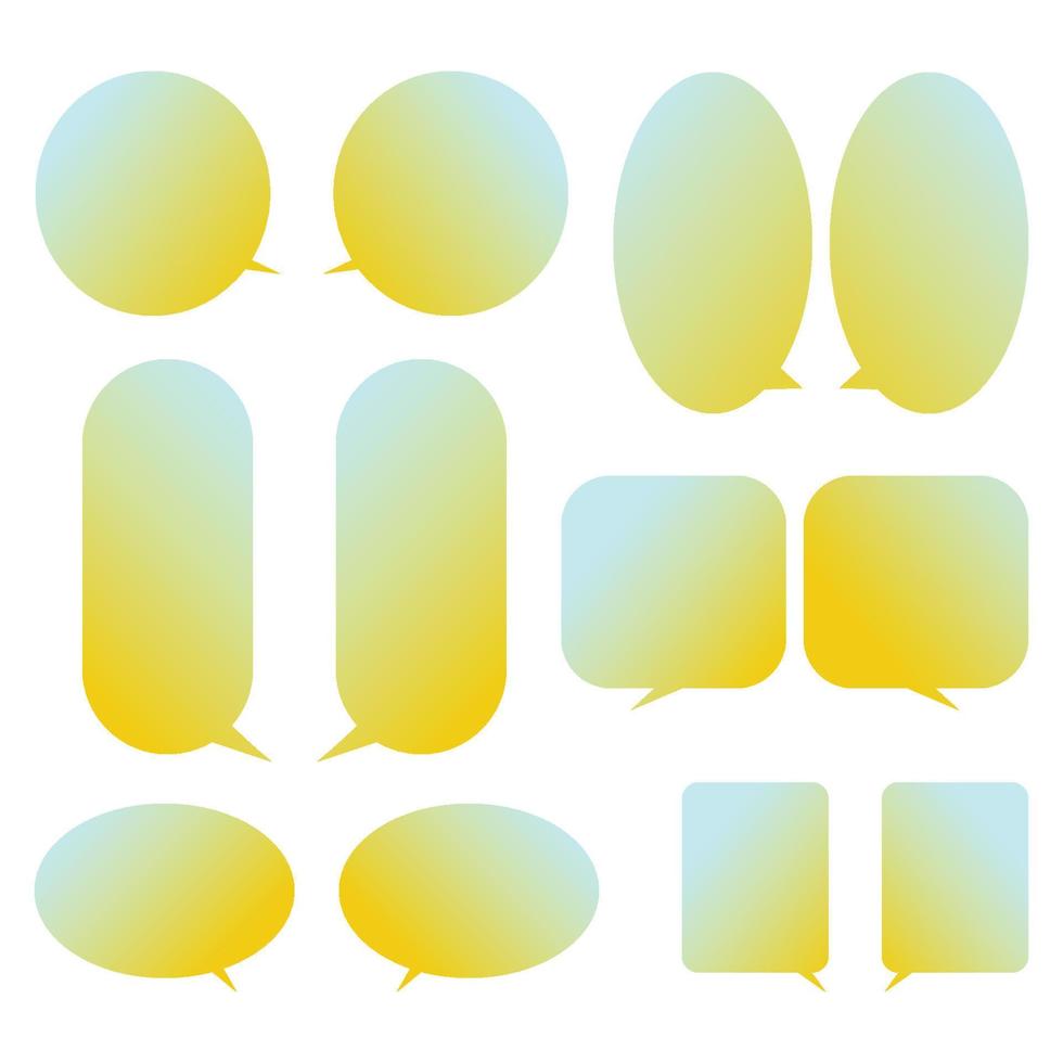 bubble speech set color gradient of soft blue and yellow on white background use for conversation,vector vector