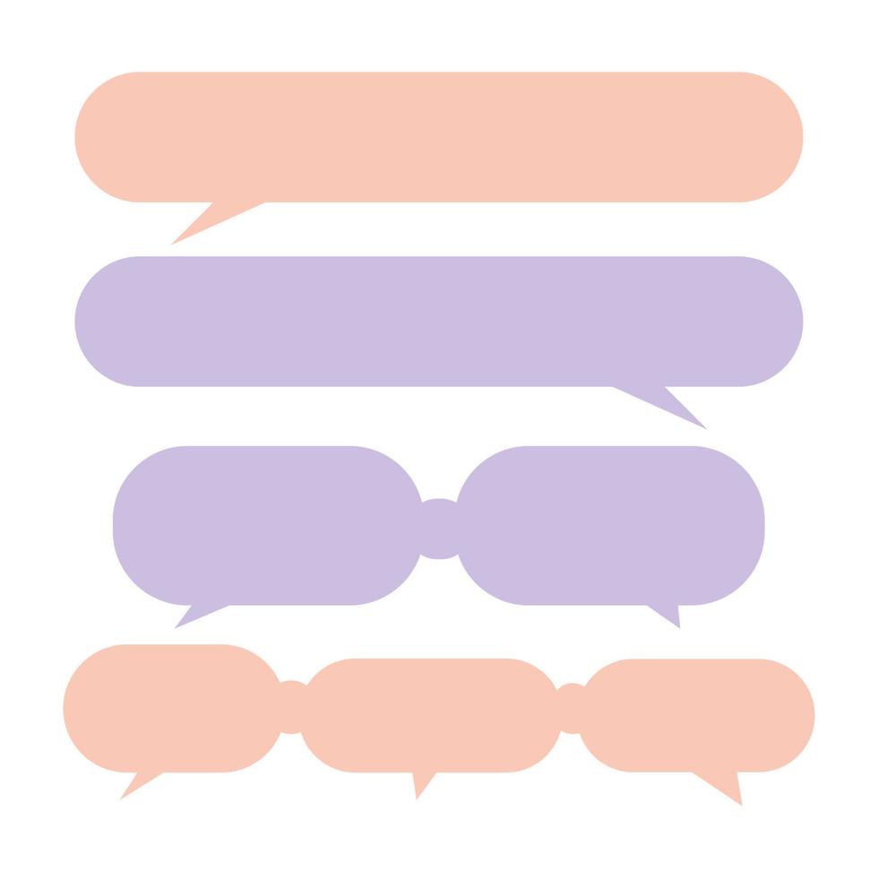 Set  speech bubbles on a white background, vector speaking or talk bubble