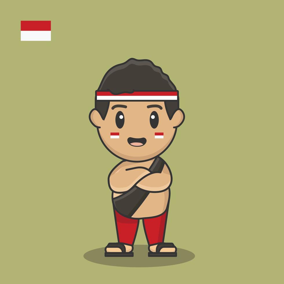 pancasila day independence day august flag cartoon indonesia vector