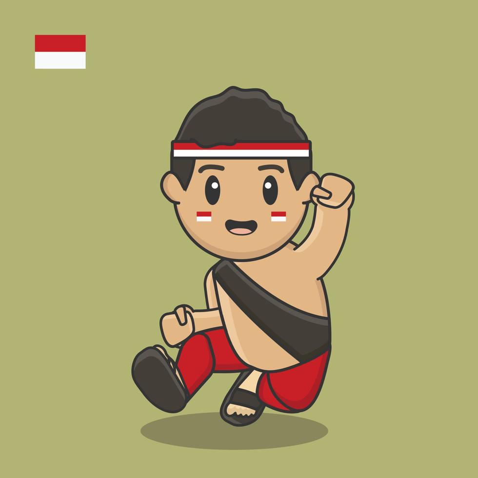 pancasila day independence day august flag cartoon indonesia vector