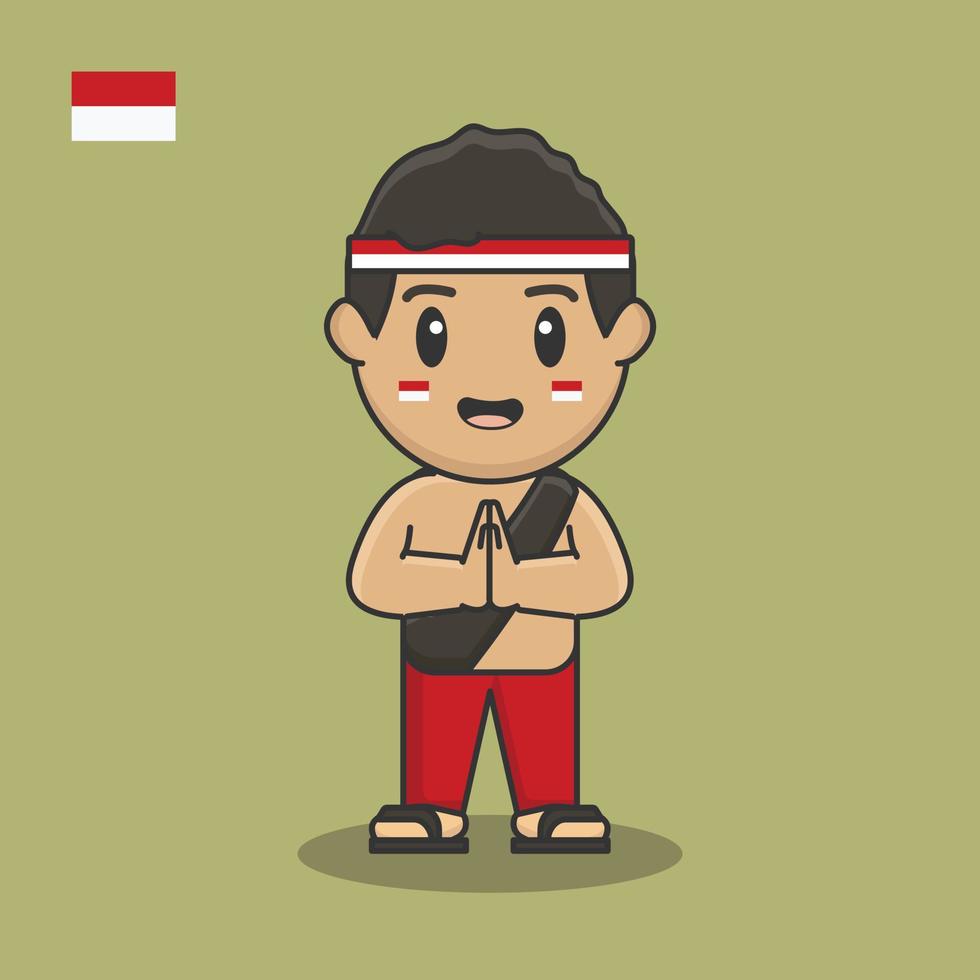 pancasila day independence day august flag cartoon indonesia vector