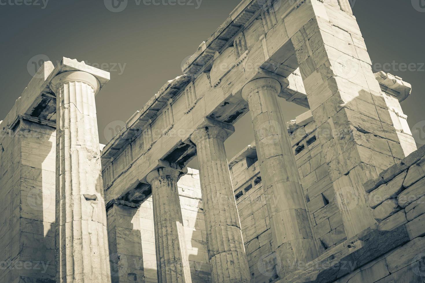 Acropolis of Athens ruins details sculptures Greeces capital Athens Greece. photo