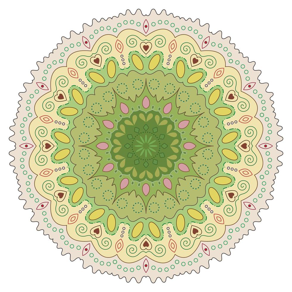 arte mandala con patrón geométrico colorido. ilustración vectorial. vector