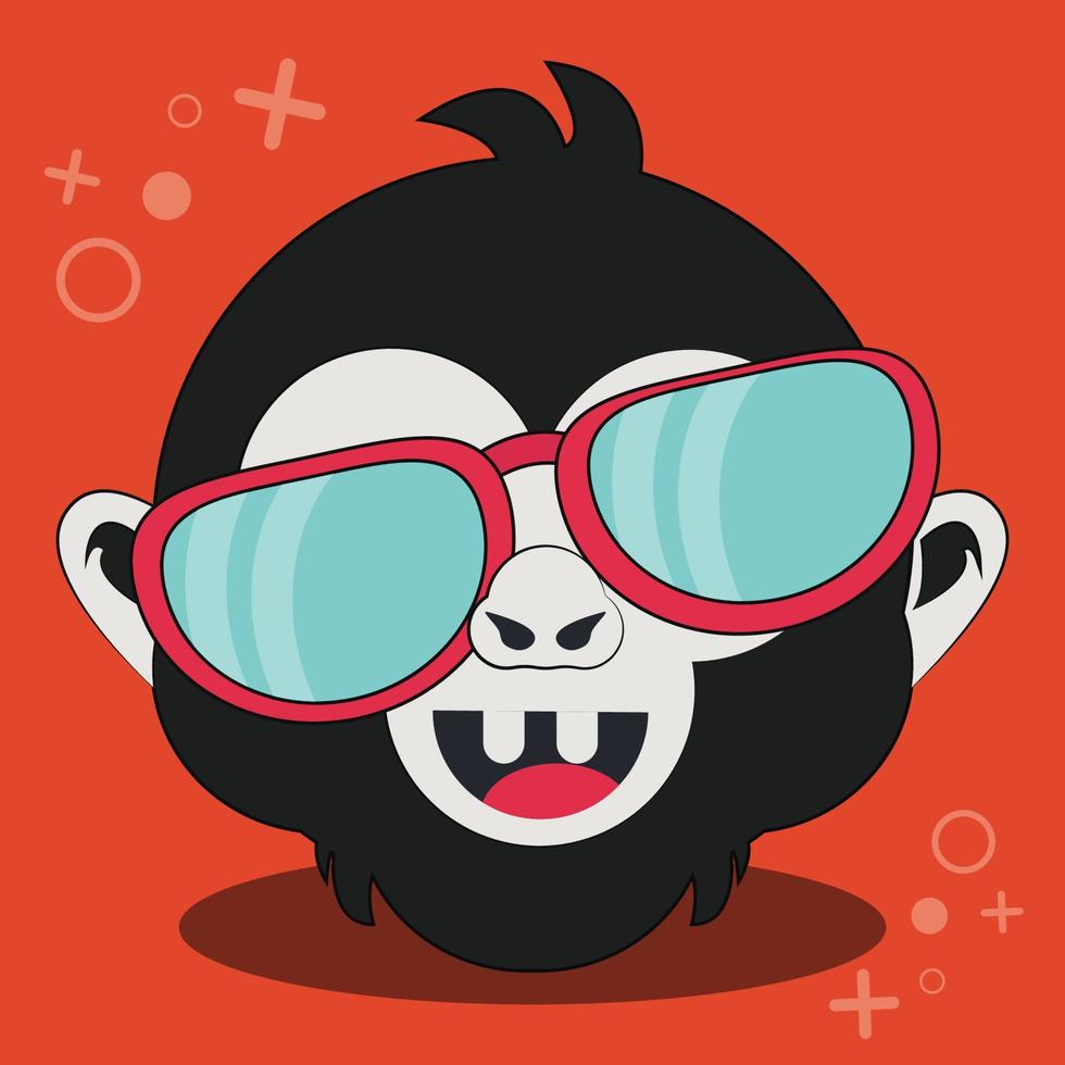 cute monkey face cartoon vector illustration