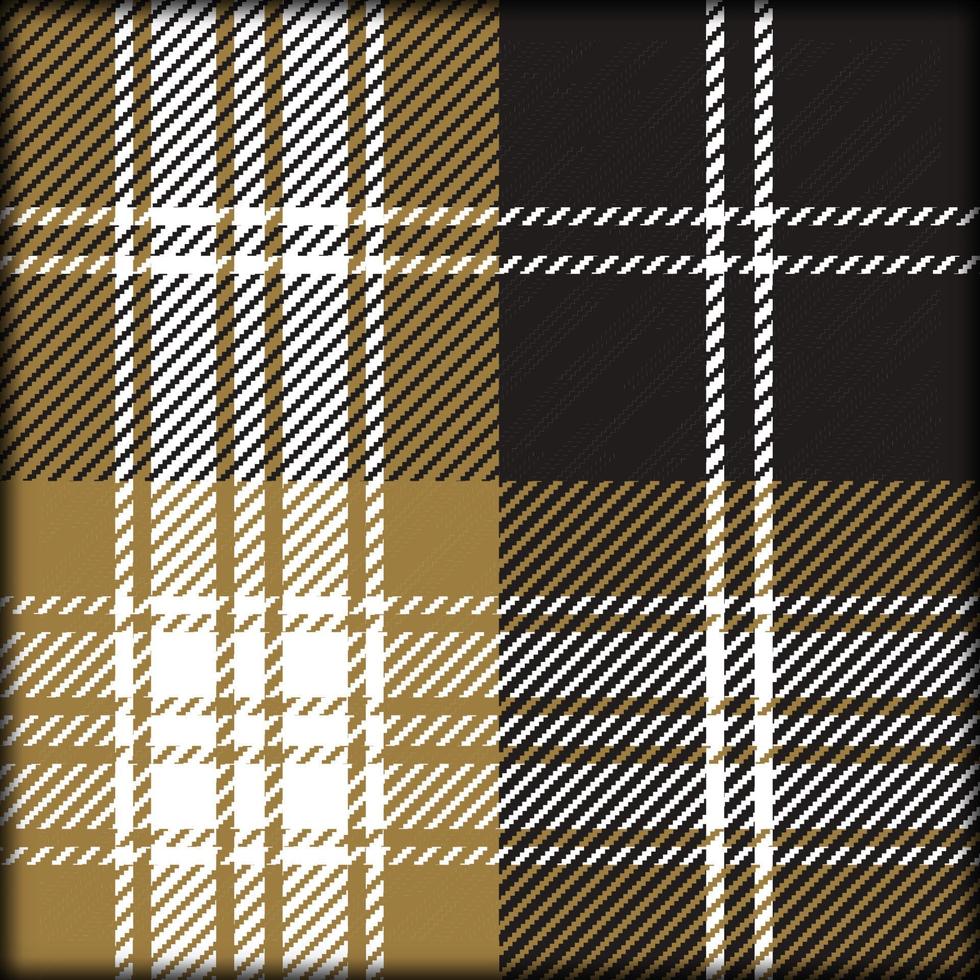 Seamless  plaid pattern vector. Herringbone tartan check plaid for poncho, blanket, or other  fabric designs. Brown and white plaid pattern vector