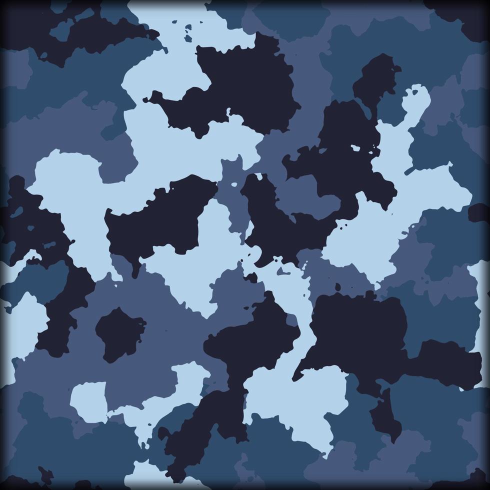 Blue camouflage seamless pattern vector illustration