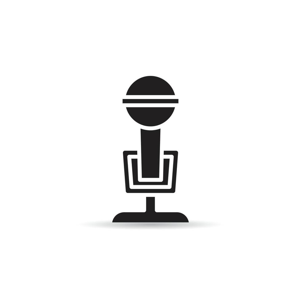 microphone on stand icon vector