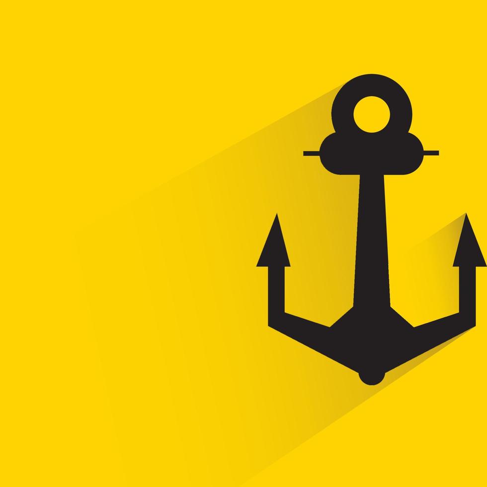 anchor symbol on yellow background vector