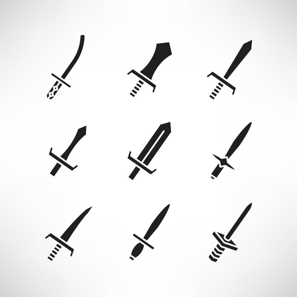 sword weapon icons set vector