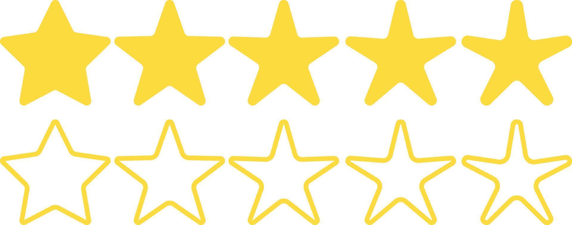 Rating star signs collection. Stars collection vector icons. Different stars set