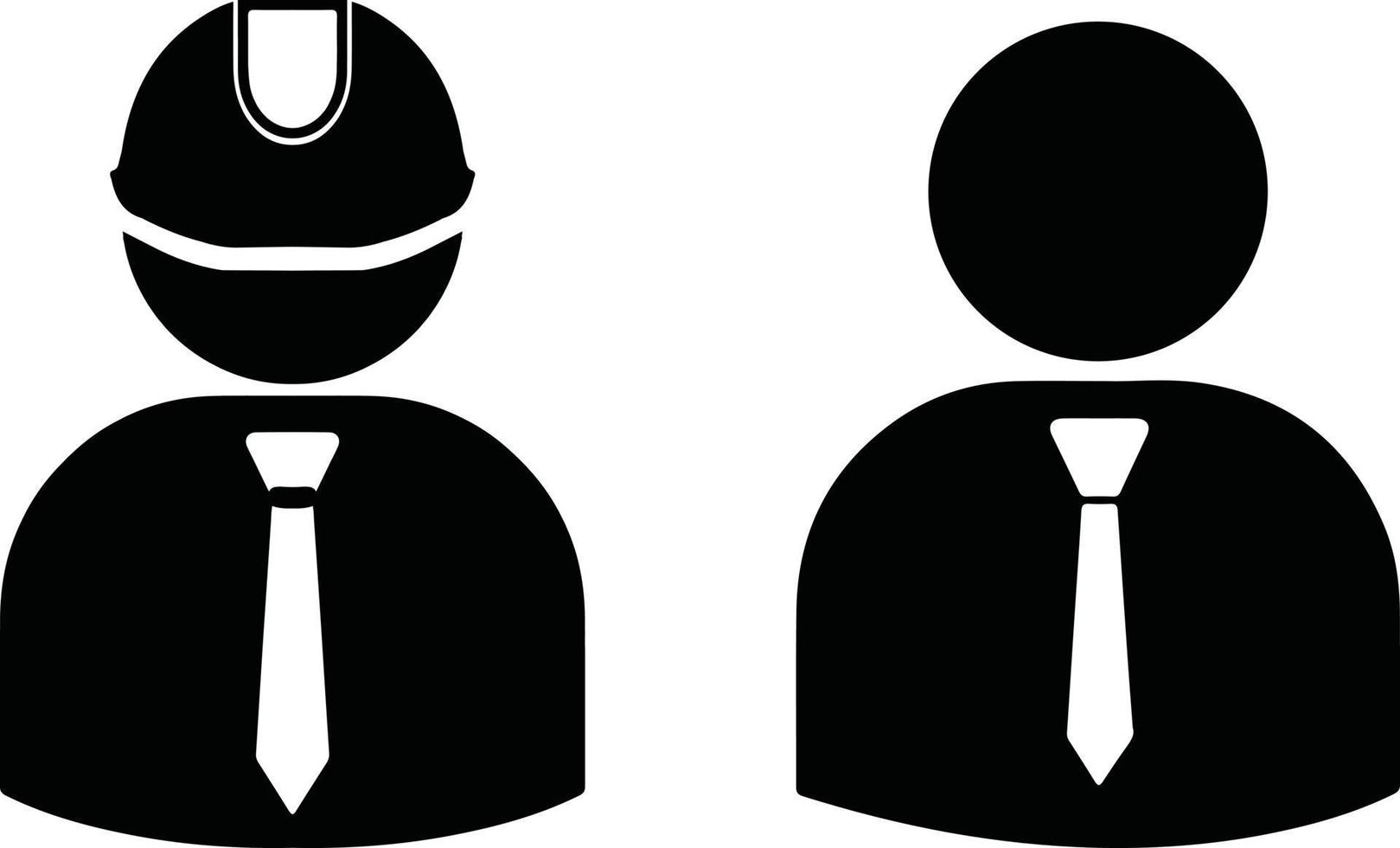 hombres de negocios e iconos de ingenieros. diseño de iconos de cliente negro vector