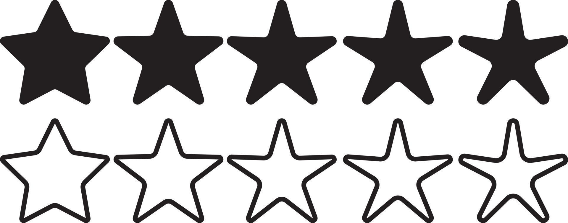 Big set of star icons. Rating star signs collection vector