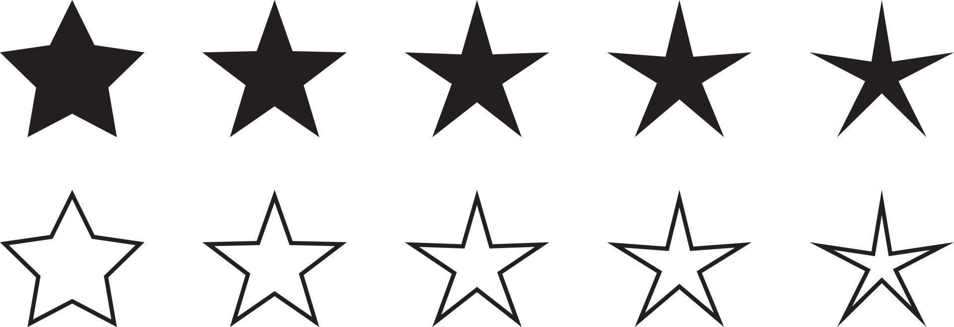 Stars collection vector icons. Different stars set