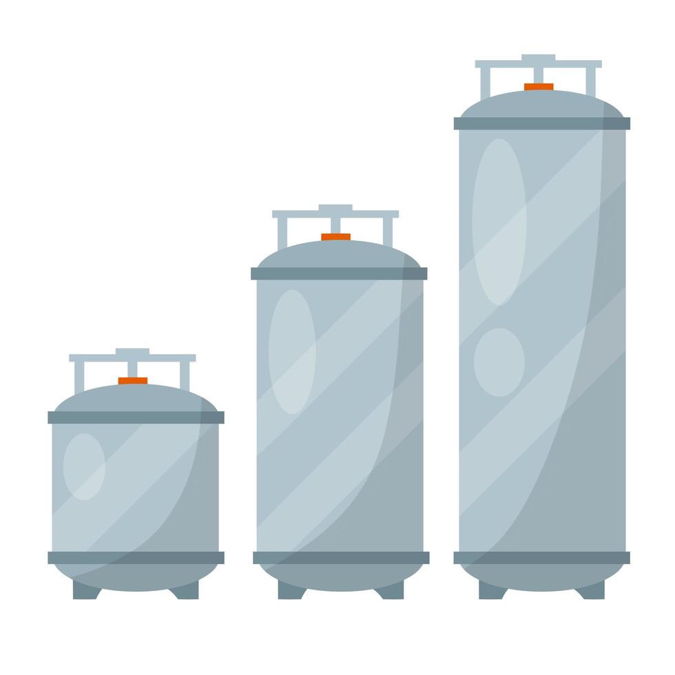 Boiler for heating water. Big and small grey tank vector