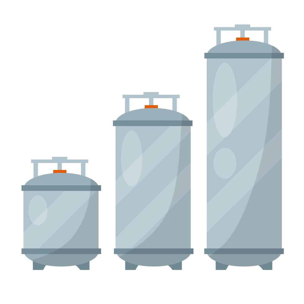 Caldera para calentar agua. tanque gris grande y pequeño vector