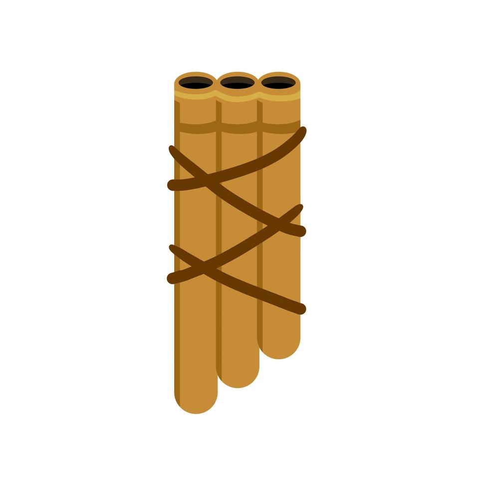 Pan flute. Bamboo pipe. Folk musical instrument of Greece vector