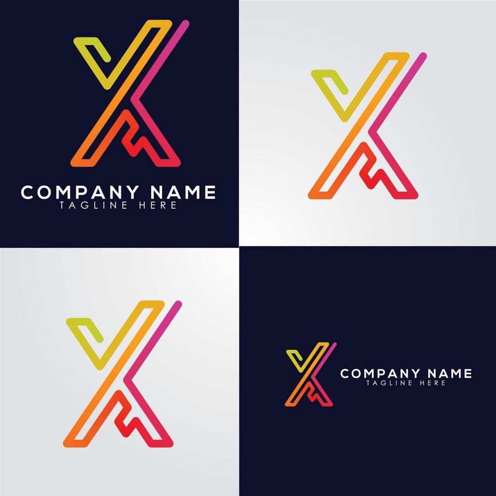 x letter logo,gradient logo, modern logo vector