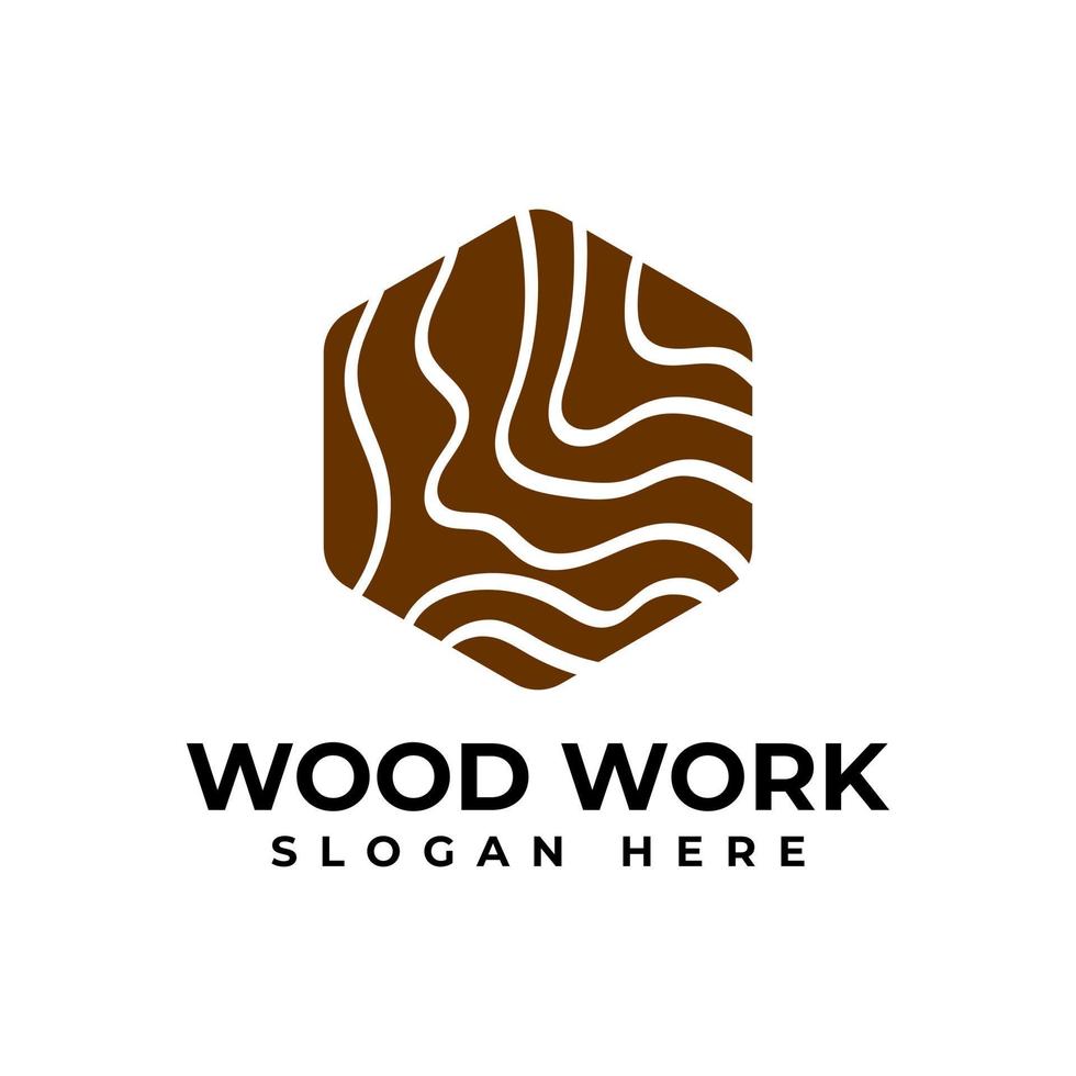 diseño de logotipo de vector de trabajo de madera