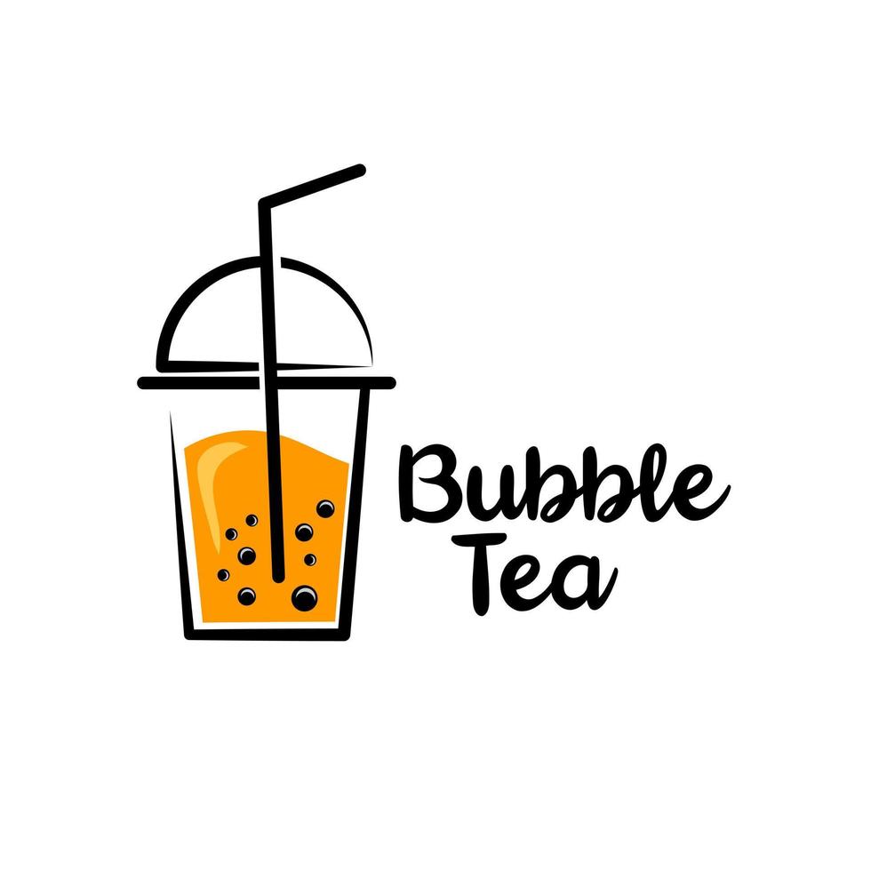 plantilla gráfica de icono de logotipo de té de burbujas vector