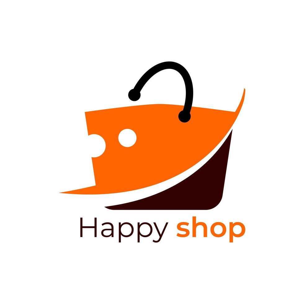 diseño de logotipo de tienda feliz vector