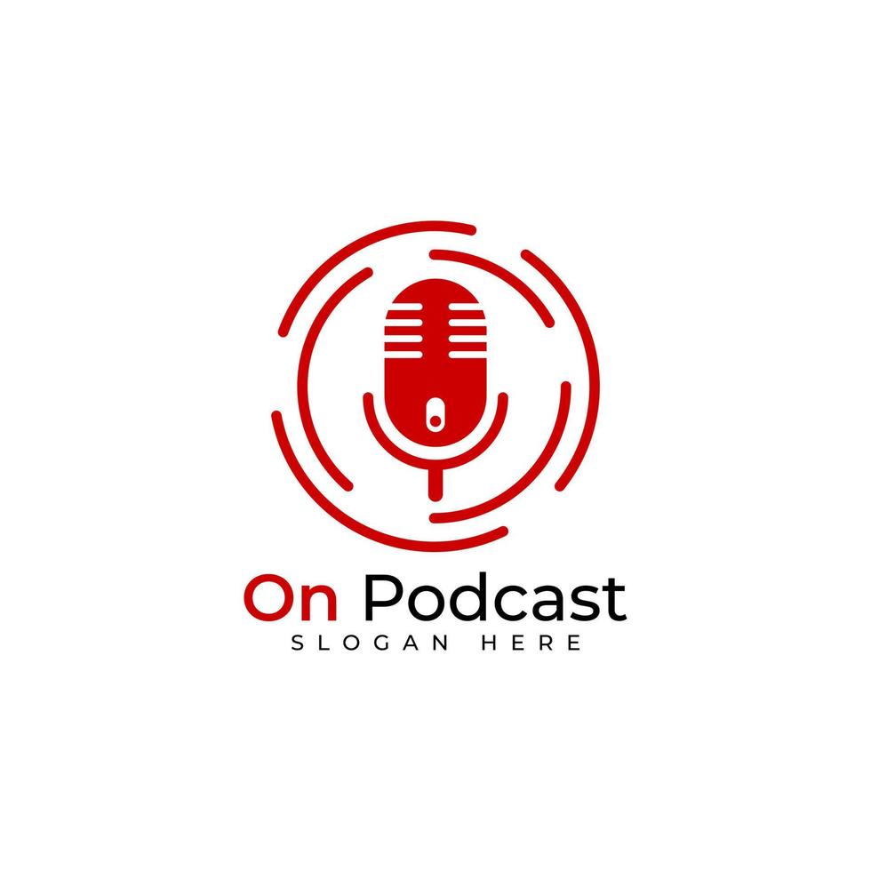 Podcast logo design vector