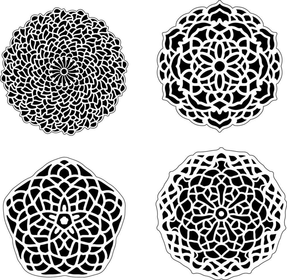 Decorative mandala set vintage floral style ornaments vector