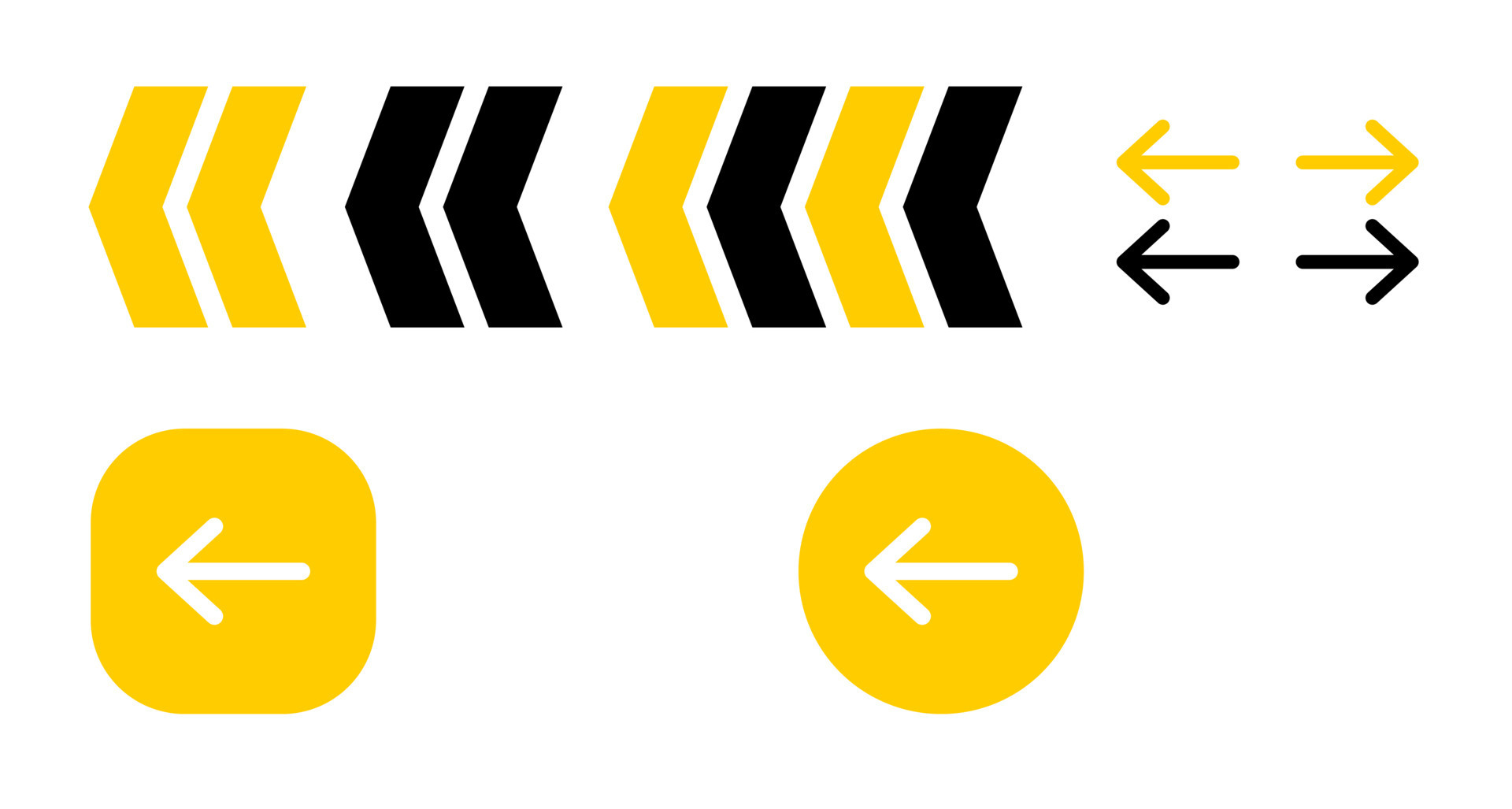 Arrow Symbol Vector Yellow and Black Flat 7410561 Vector Art at Vecteezy