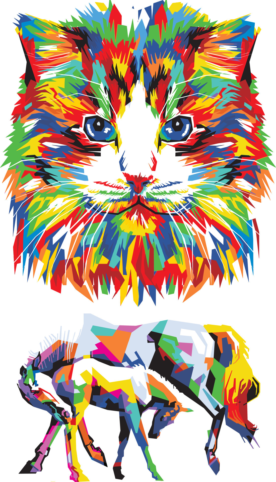 ANIMAL POP ART ILLUSTRATION 7410624 Vector Art at Vecteezy