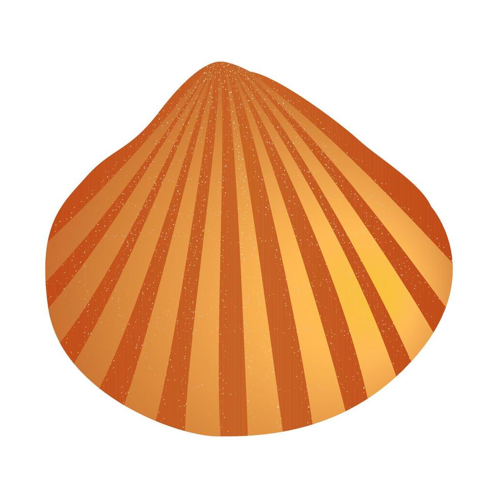 Golden seashell sprinkled with sequins. vector