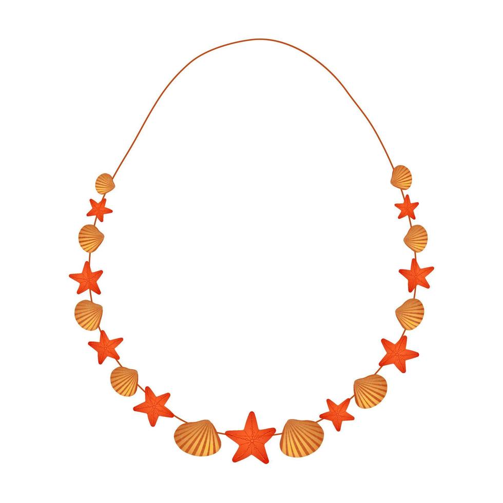 Handmade necklace made from sea stars vector