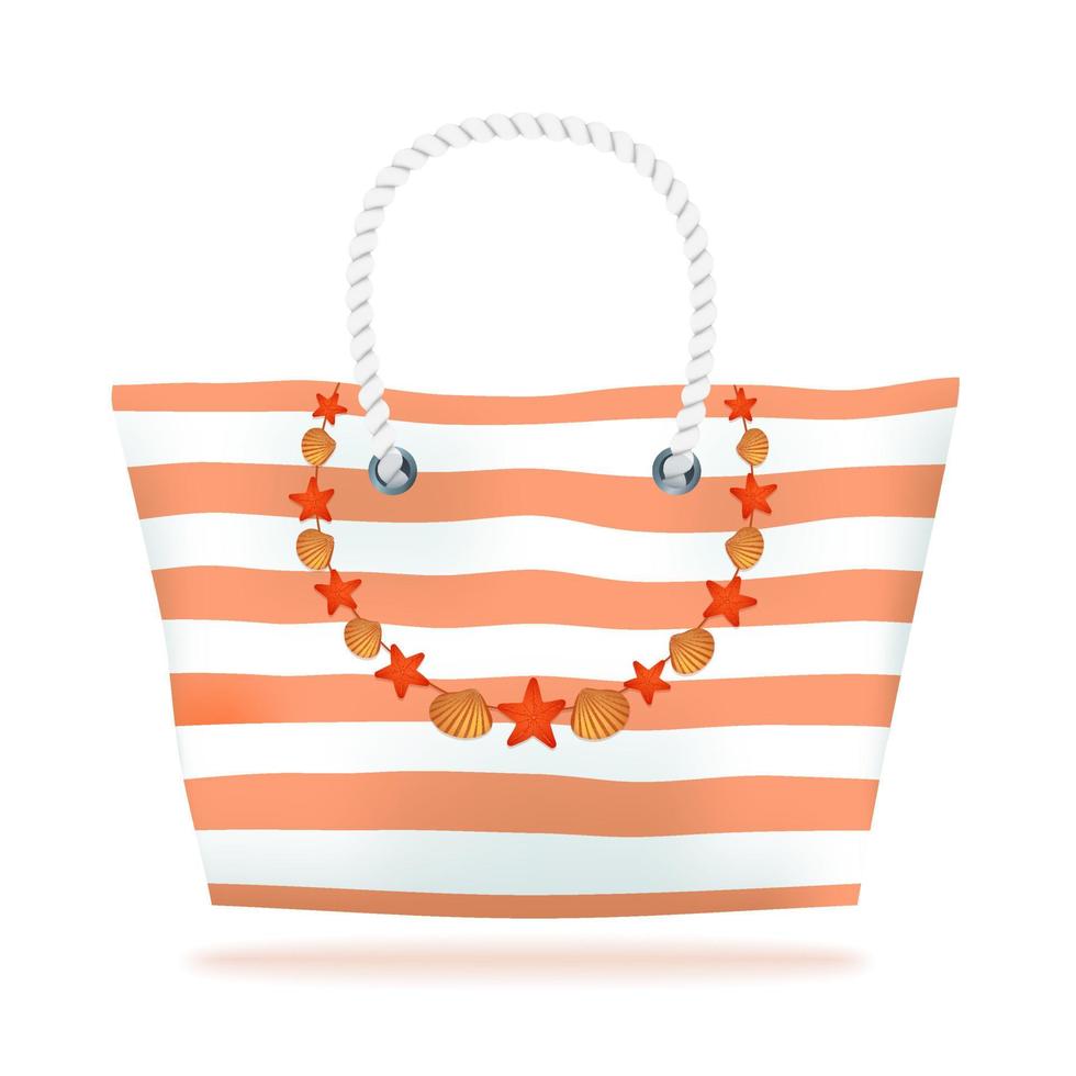 Beach accessories for relax on the shiny sea vector