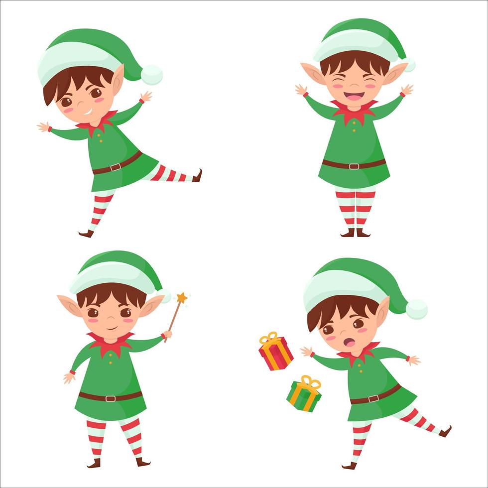 Funny fairytale characters in dynamic poses vector