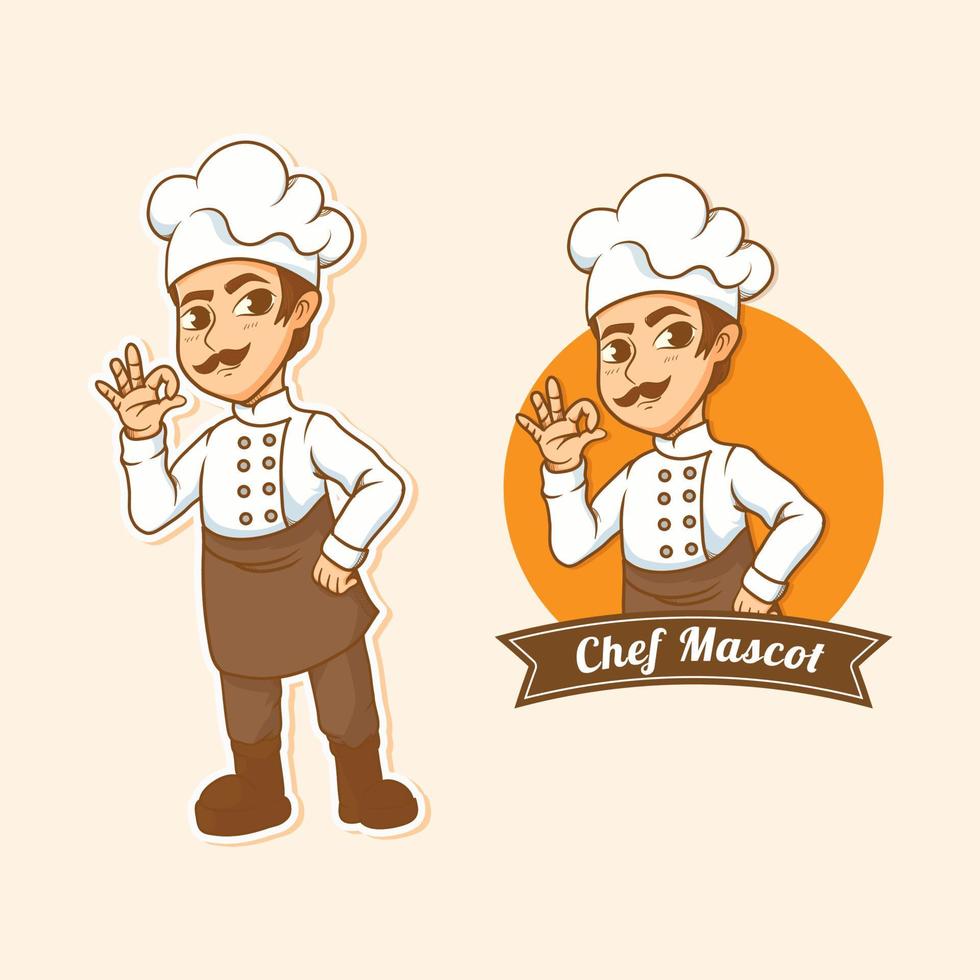 Smiling Chef cartoon character vector