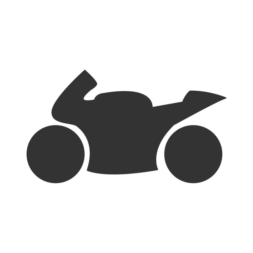 Black motorcycle icon in minimal style vector