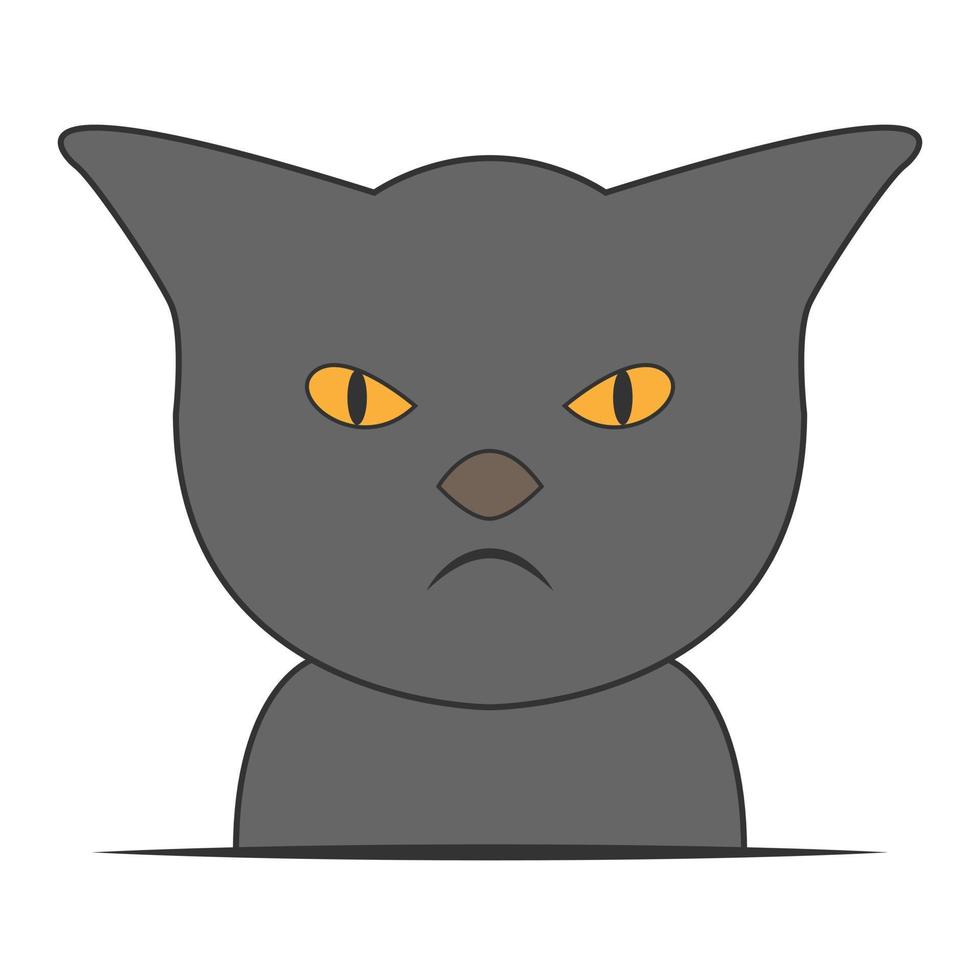 Funny cat face looks angry vector