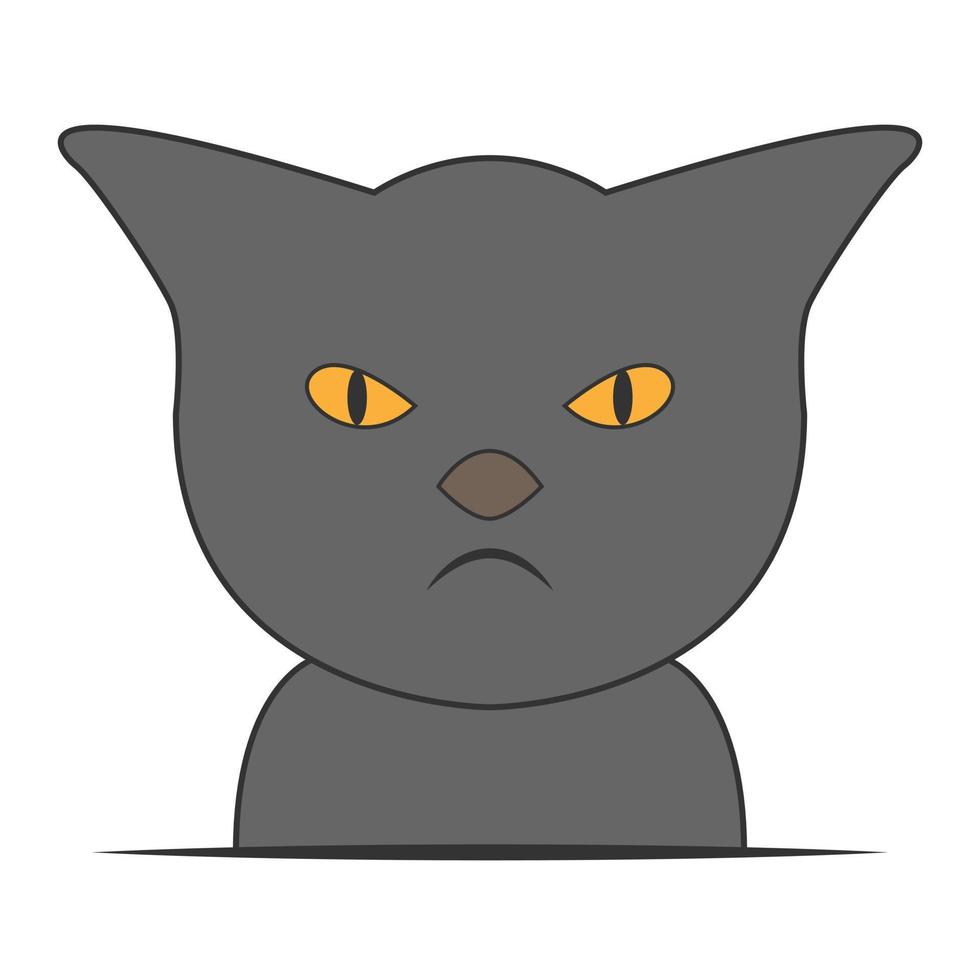 Funny cat face looks angry vector