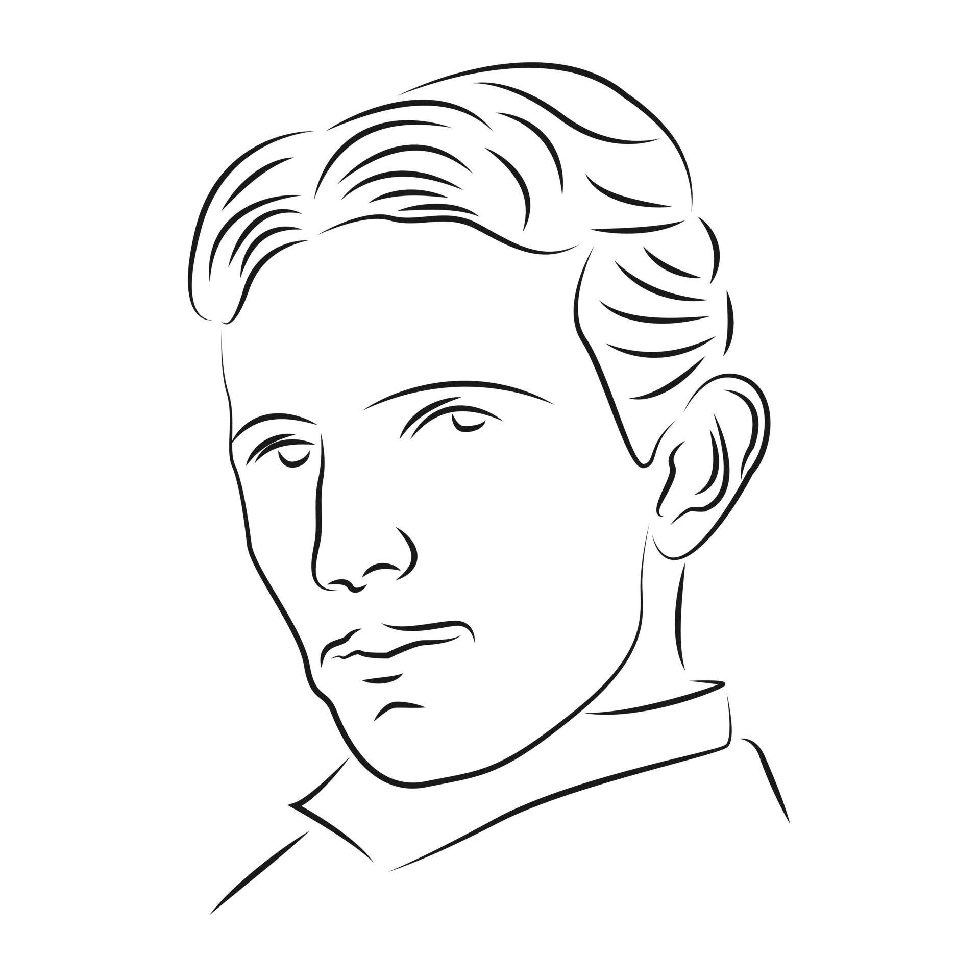 nikola tesla en estilo de arte lineal 7410786 Vector en Vecteezy